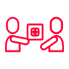 Two people sharing a document icon