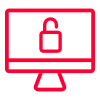 Computer icon with a padlock on it