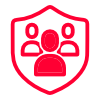 Shield icon with people on it