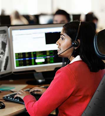 Employee giving customers support 24/7