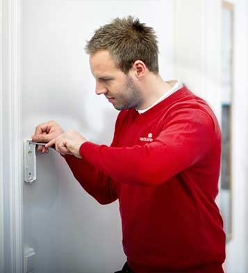 Employee doing installations