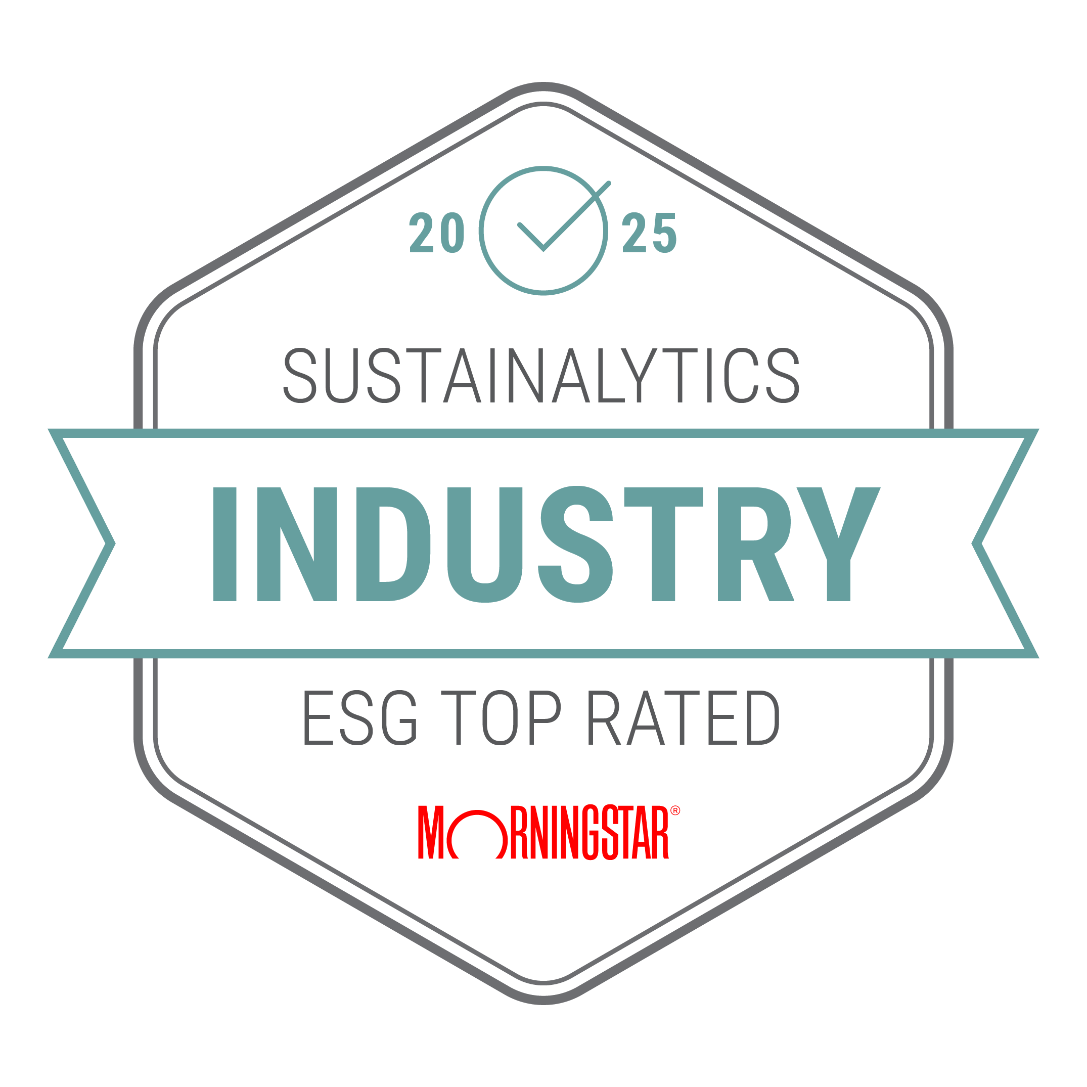 Sustainalytics Industry ESG Leader 2025 badge