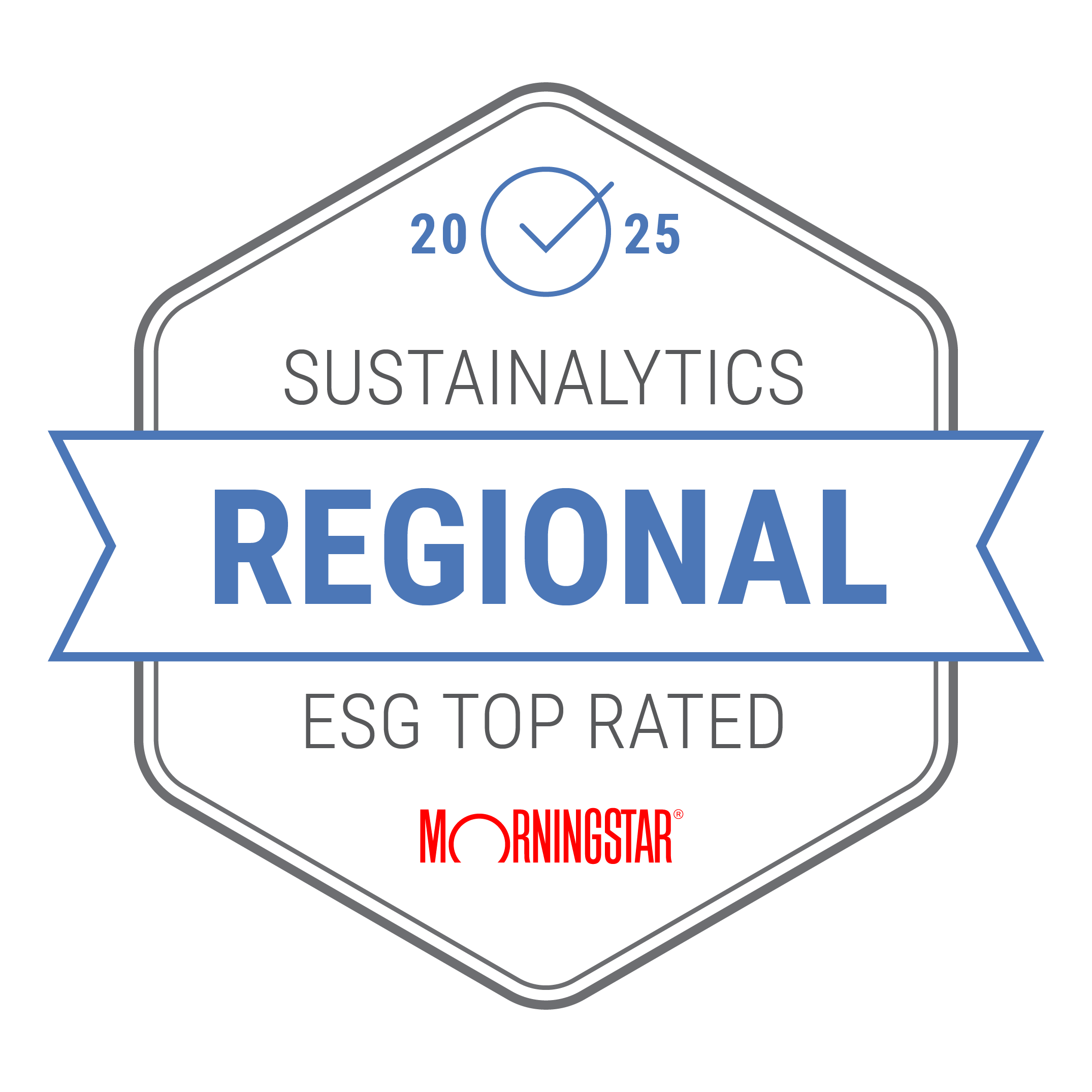 Sustainalytics Regional ESG Leader 2025 badge